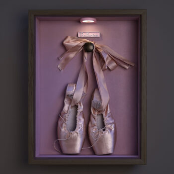 Caja de luz para puntas de ballet vista frontal luz nocturna