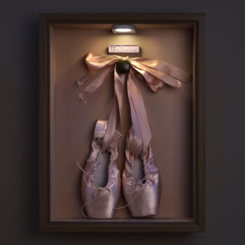Caja de luz para puntas de ballet vista frontal luz nocturna