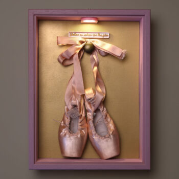 Caja de luz para puntas de ballet vista frontal luz nocturna
